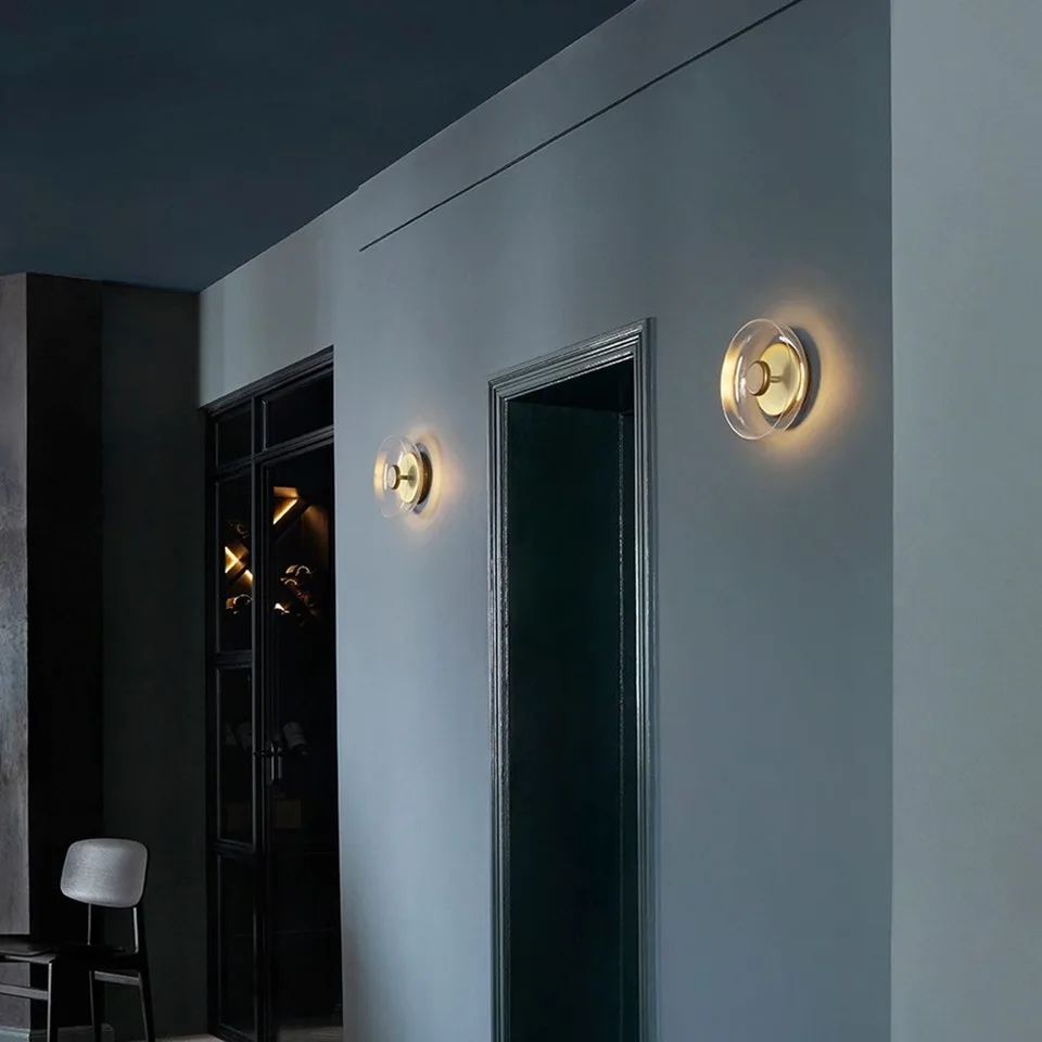 Brass LED Wall Light – Circular Solara 3000K, 23 cm 9 Modern circular brass LED wall light design