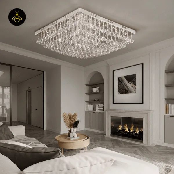 Sophisticated K9 crystal raindrop ceiling chandelier