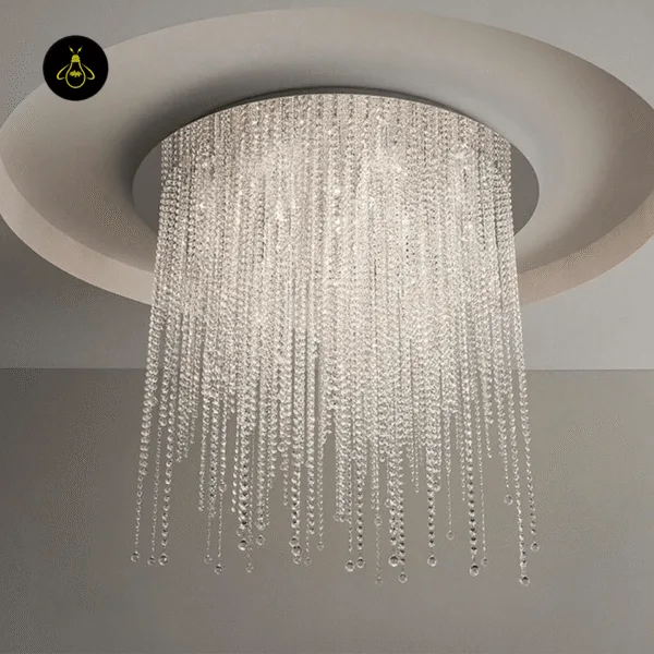 Surface-mounted design of the Westminster crystal chandelier for low ceilings