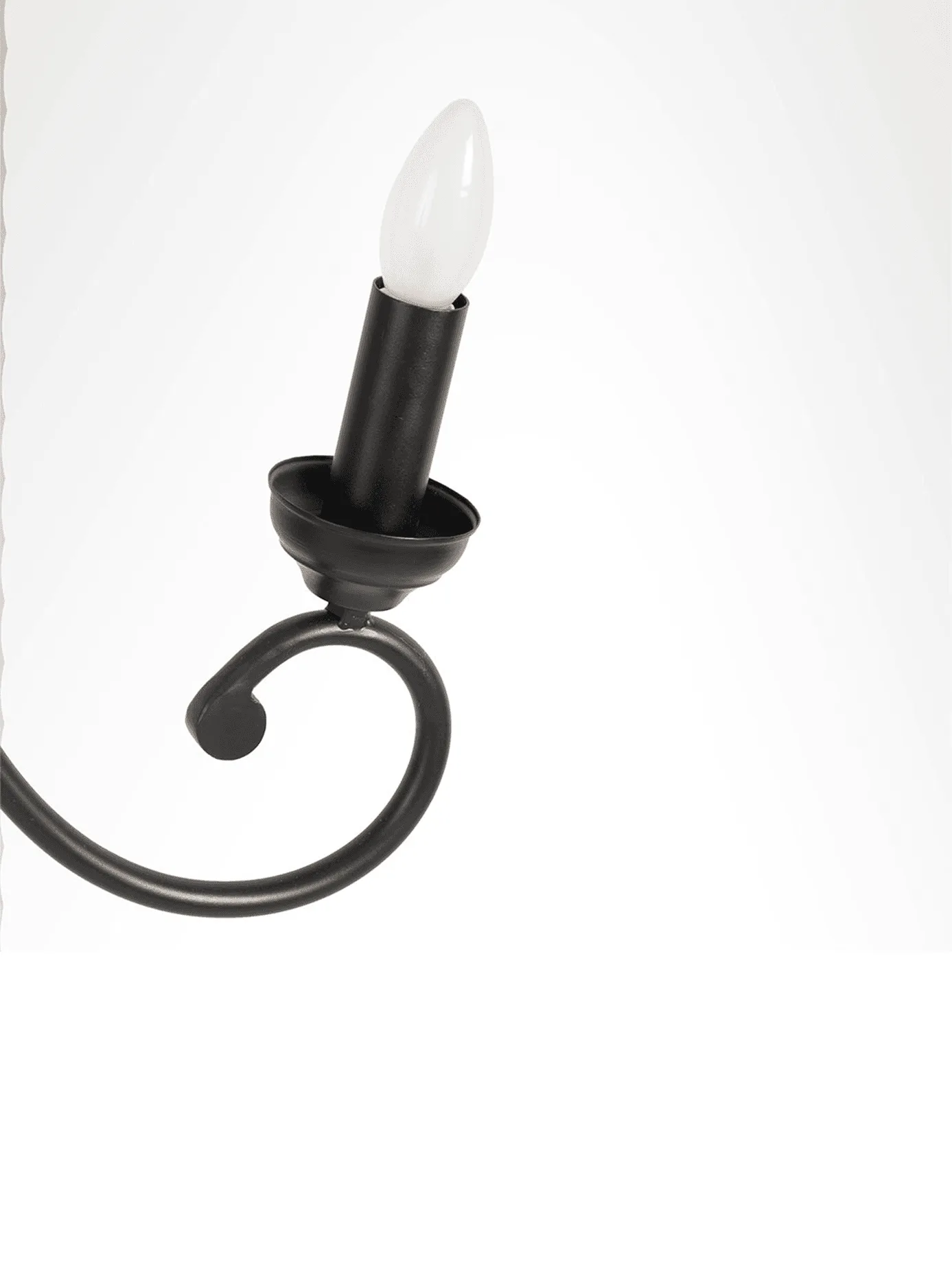 Black Candle Pendant Light – 18-Inch Steel Frame, Traditional Style 5 Traditional candle-style bulb used in the black pendant light