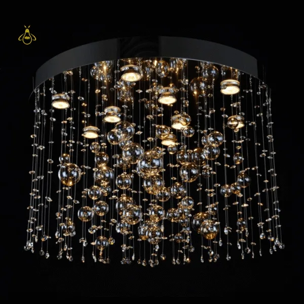 Warm lighting effect of the crystal ball chandelier – Jagmag Lights