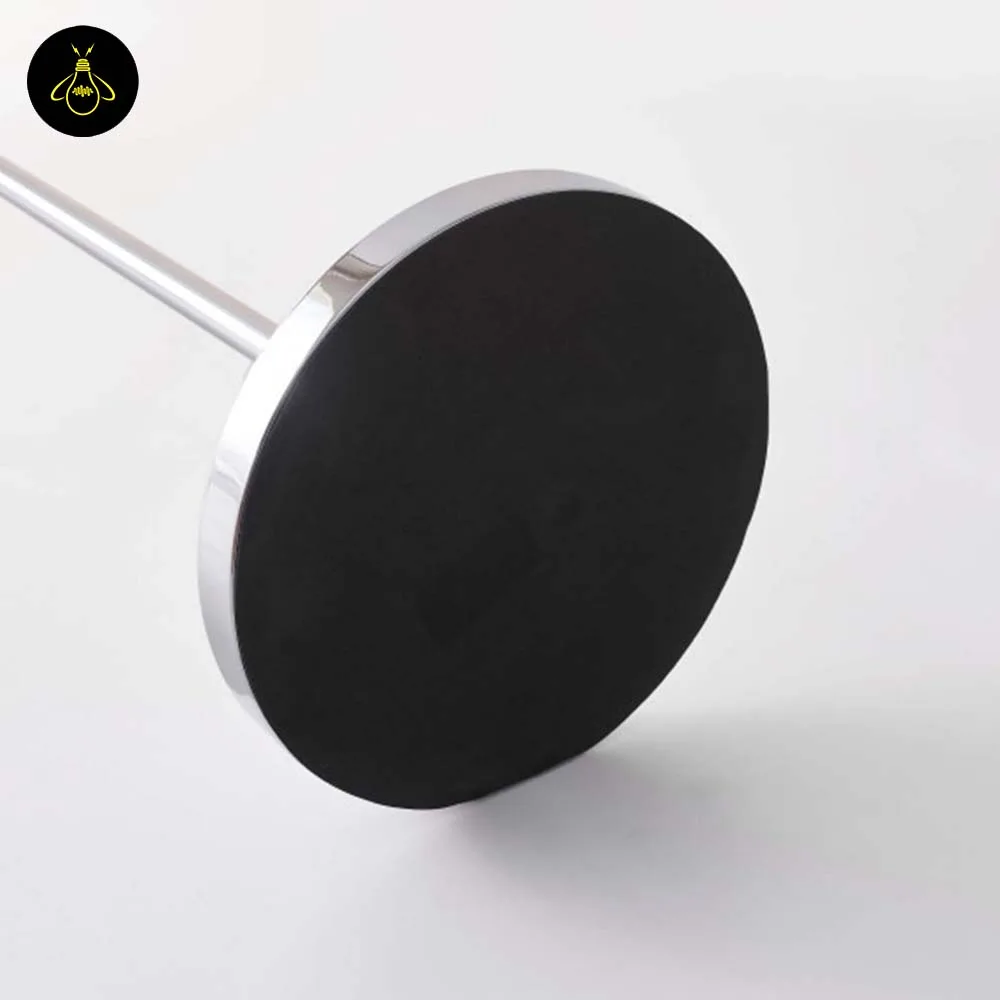 Amber Glass Floor Lamp – 12-Globe Polished Chrome, 157.5 cm 15 Round chrome base detail of amber glass floor lamp