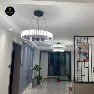 Black modern ring chandelier for living room ceilings
