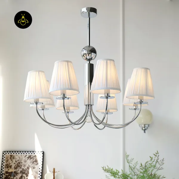 Cloth chandelier in a living room setting – Jagmag Lights