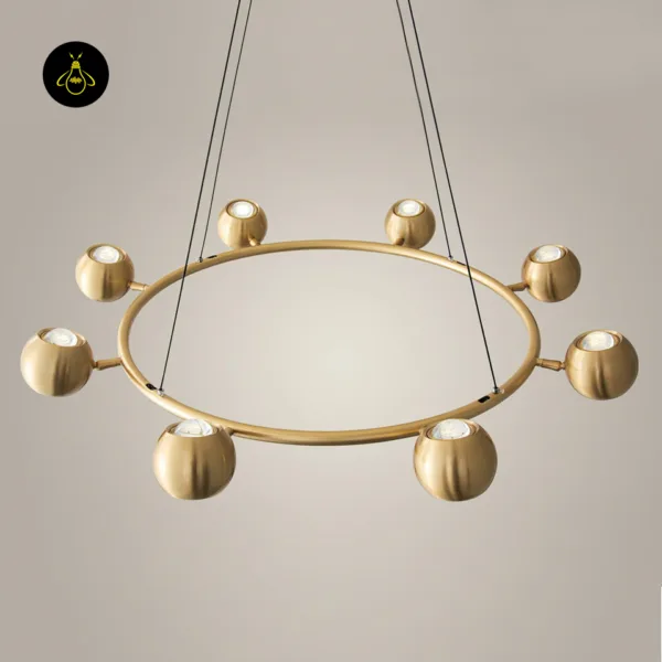 LED chandelier with matte frosted lens heads