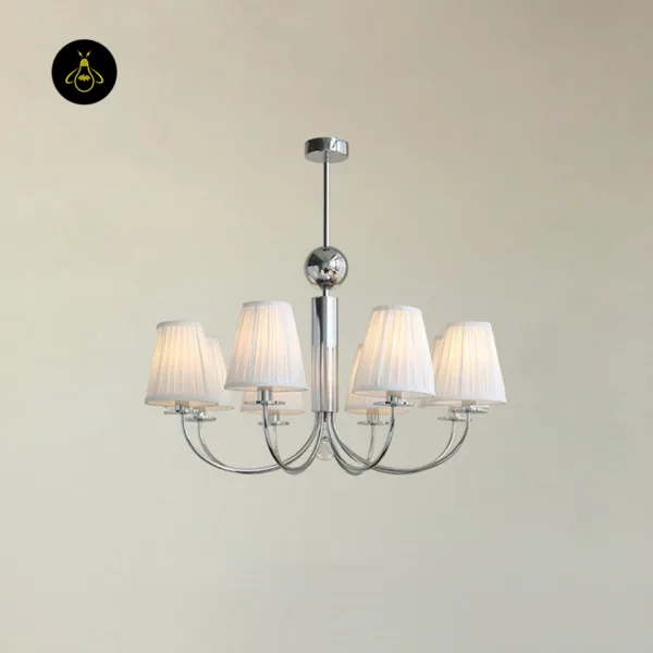 Chrome candelabra cloth chandelier, 8 arms – Jagmag Lights