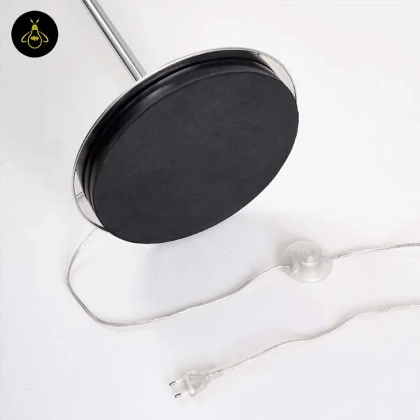Chrome white-glass-sphere floor lamp styled in interior design