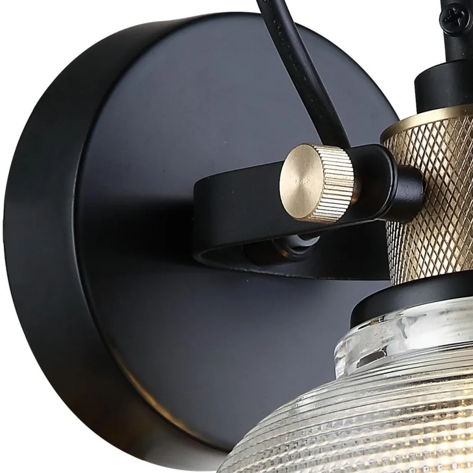 Textured Glass Wall Light – Adjustable Ribbed Bell Sconce, 14.5 cm 7 Decorative textured glass wall sconce with a ribbed bell shade