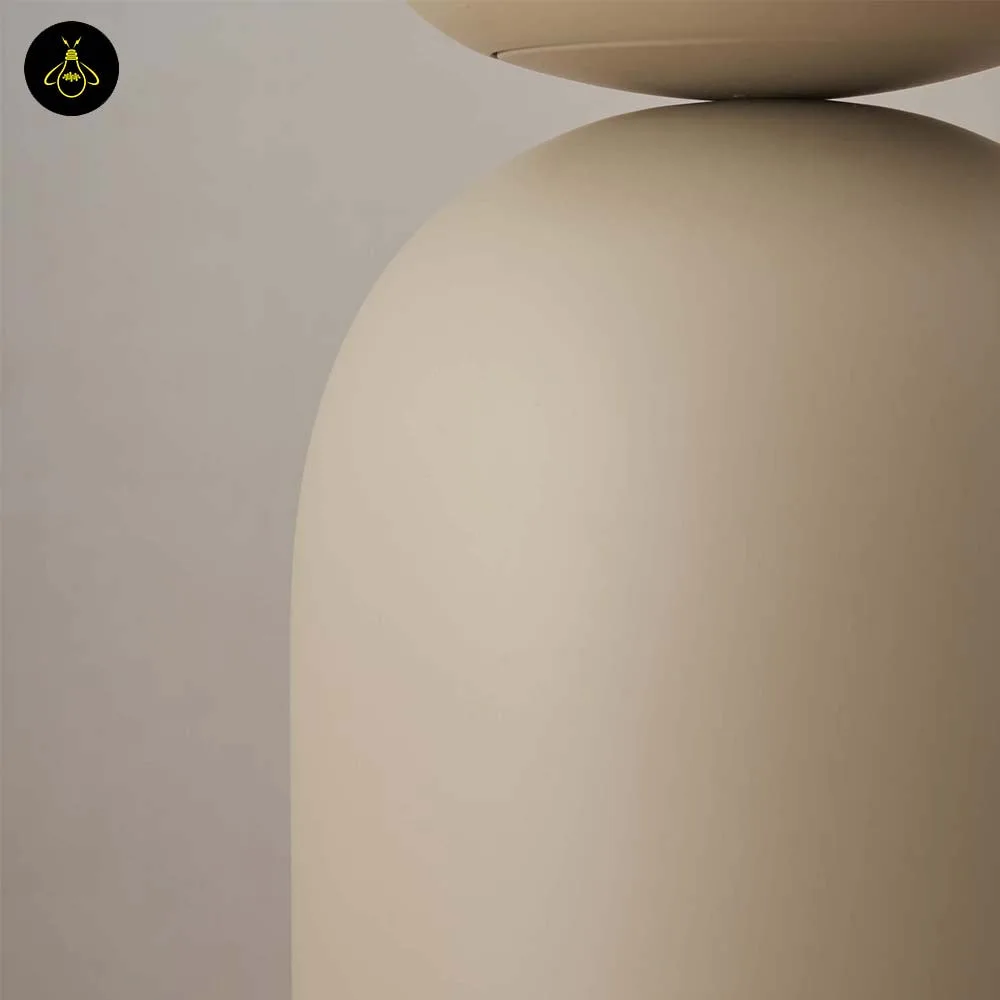 Taupe Table Lamp with White Globe – 42 cm Warm Accent Lamp 5 Taupe table lamp with white globe on a study desk