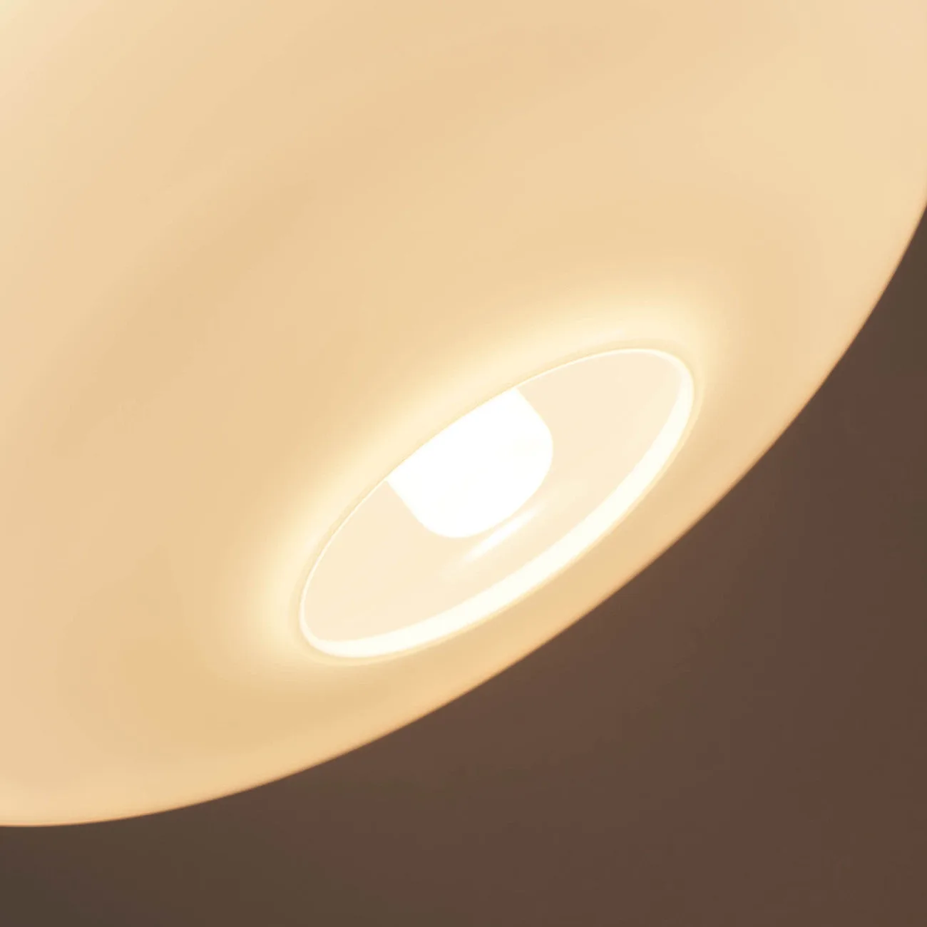 Opaline Glass Pendant Light – Round Brass-Finish Design 10 Opaline glass pendant light above a dining table