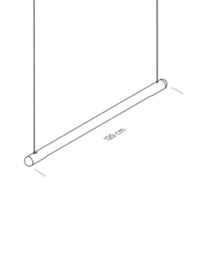 Linear LED chandelier dimensions, 120 cm bar length spec sheet