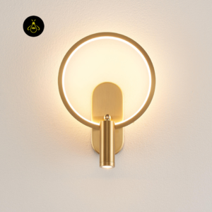 Circle wall light with dual switch for the ring and reading light