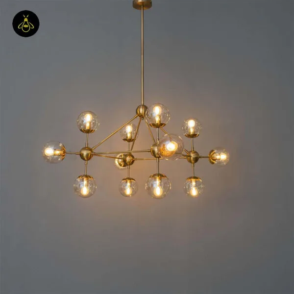 E27 socket detail of the glass sphere pendant light