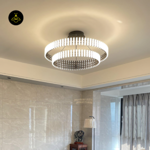 Floating LED ring lighting effect of the carousel chandelier