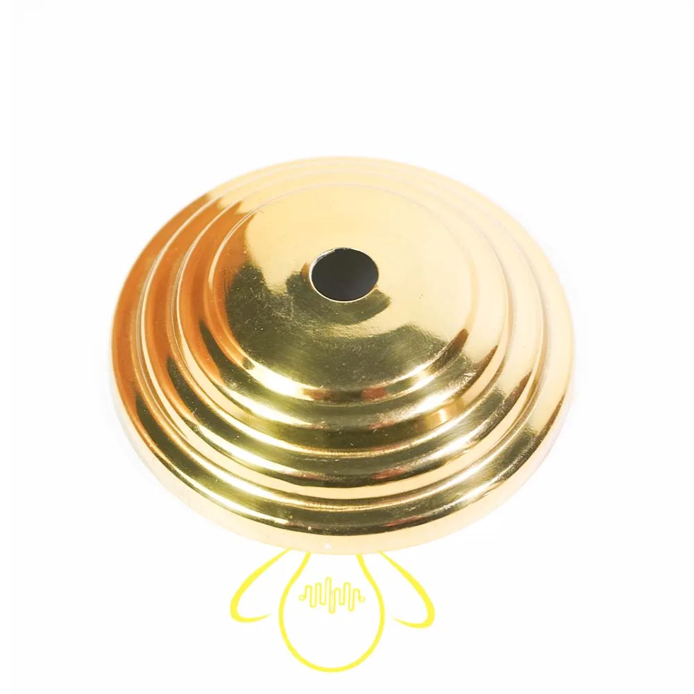 Gold Chandelier Dome Cap – 75 mm Tiered Grill Cap 4 Gold tiered dome cap with central rod hole for decorative chandelier top – Jagmag Lights
