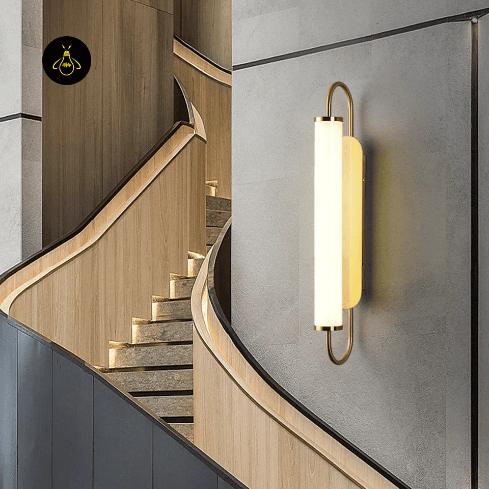 Gold LED Wall Light – 50 cm Acrylic Tube Sconce for Bedside 3 Gold LED Wall Light – 50 cm Acrylic Tube Sconce for Bedside dimension diagram