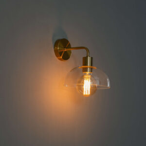 Polished Gold Stainless Steel Wall Light – Elegant Curved Modern | Sconce for Living Room, Bedroom | Jagmag Lights