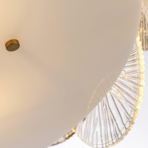 Handcrafted gold fluted glass chandelier made in India