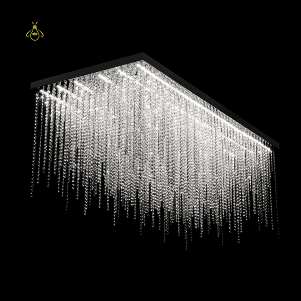 High-density crystal light fixture for a dining room