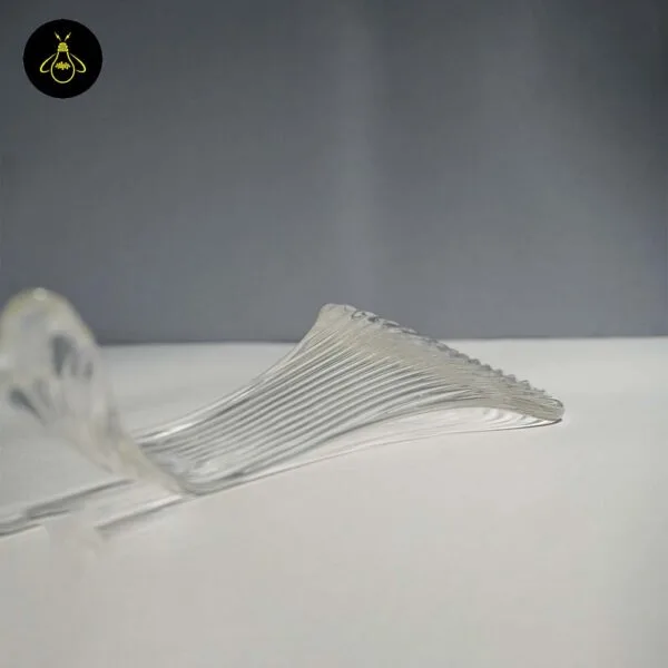 Snake plant glass leaf, borosilicate edge view