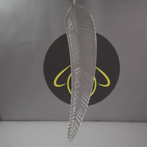 Clear borosilicate glass leaf lighting component for jhumars, side view