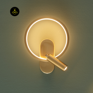 Indoor LED circle wall lamp with a warm ring light
