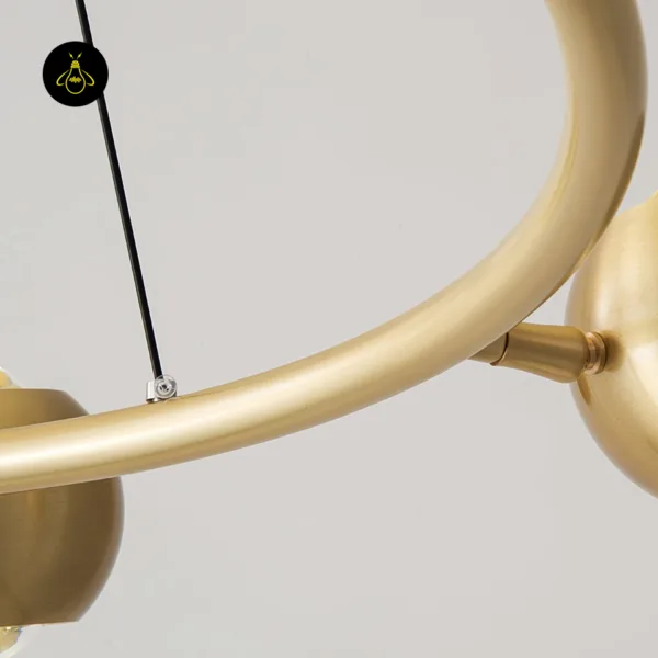 Indoor modern brass LED ceiling chandelier