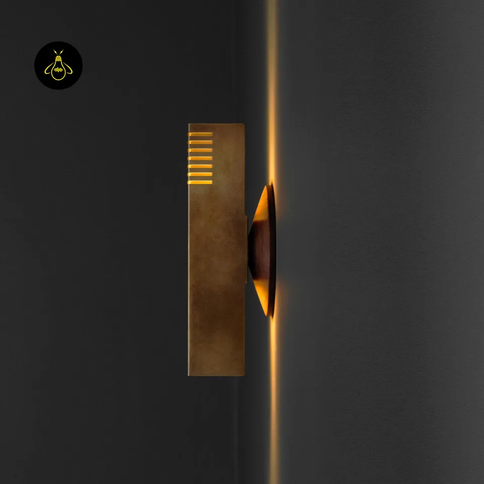 Boundary Wall Light – Brass-Finish Up & Down Sconce, 10.5 in 6 Boundary wall light profile showing up and down wall wash glow