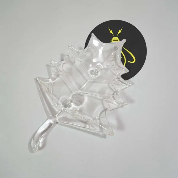 Clear borosilicate glass maple leaf for chandeliers and jhumars