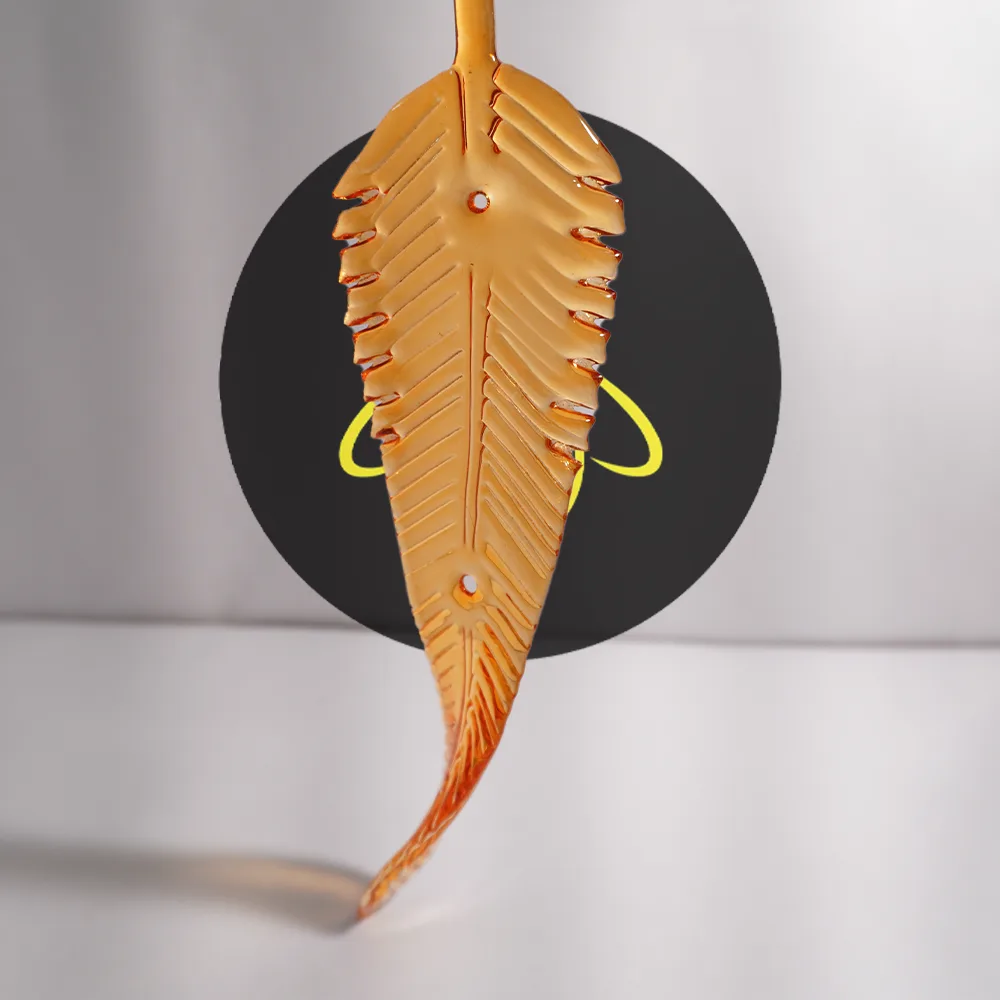Mango Leaf Glass Chandelier Component – Clear Borosilicate 240mm 4 Clear borosilicate glass mango leaf chandelier part – profile view