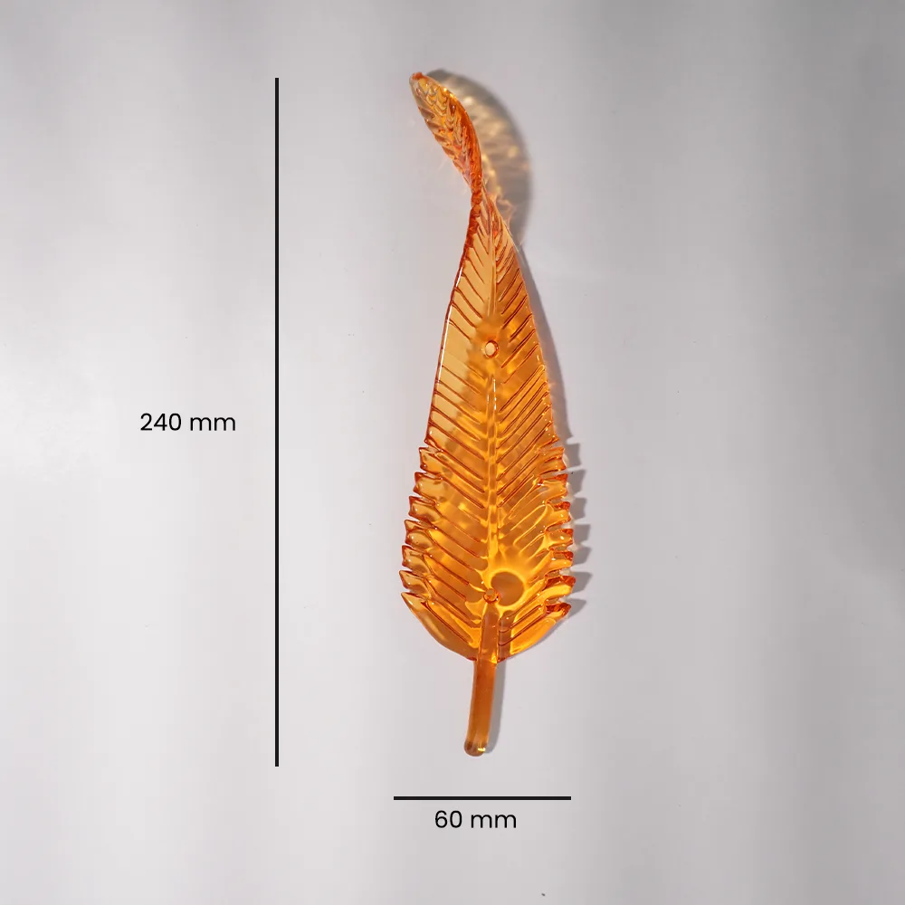 Mango Leaf Glass Chandelier Component – Clear Borosilicate 240mm 8 Clear borosilicate mango leaf part for wall, table and floor lamps