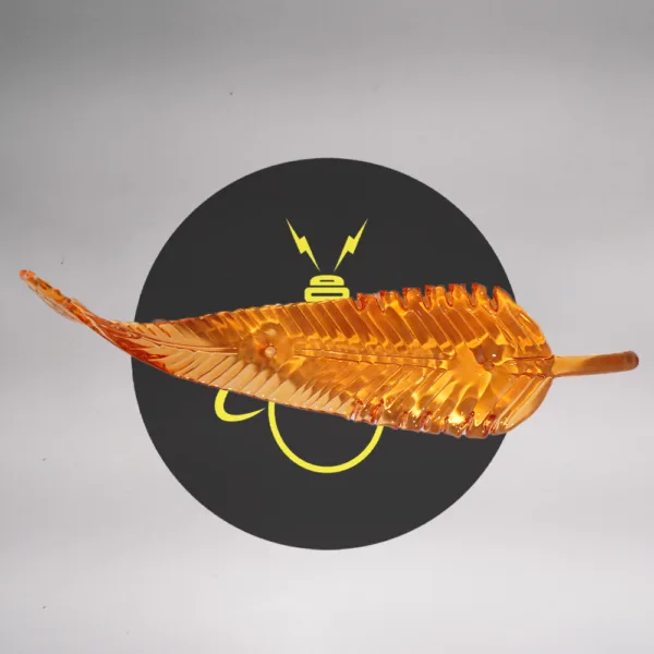 Borosilicate mango leaf glass chandelier component – shape detail
