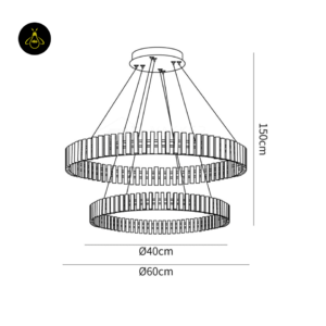 LED ring chandelier over a dining room table