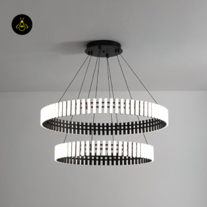 Modern LED ring chandelier with floating PMMA rings
