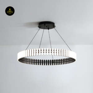 Multi-tier LED ring chandelier with stacked PMMA rings