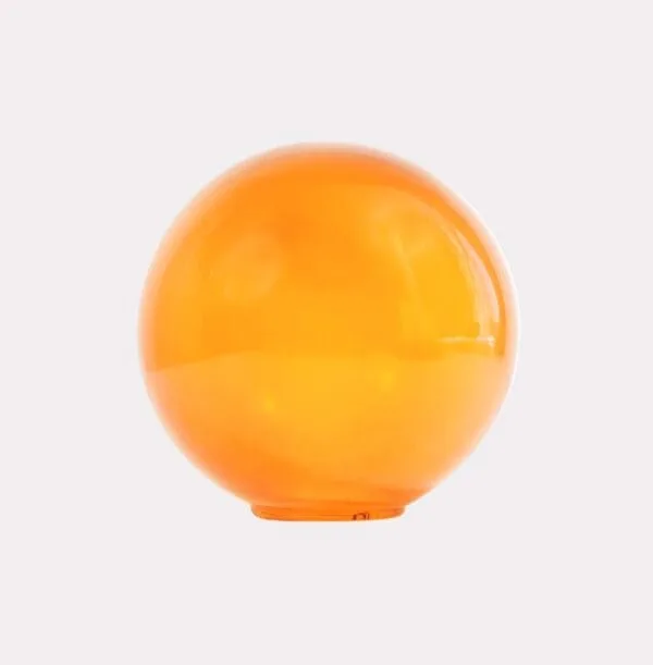 Orange glass ball for chandelier, 5 inch glossy globe in orange borosilicate glass
