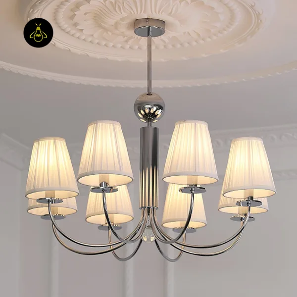 Pleated fabric shade ceiling chandelier – Jagmag Lights