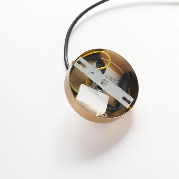 Opaline Glass Pendant Light – Round Brass-Finish Design 14 Detail of premium opaline glass pendant light fitting