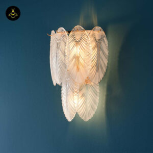 Brass & Opaline Glass Wall Lamp – Gold Oval Frame | Crystal Pendant Light for Halls & Bedrooms | Jagmag Lights