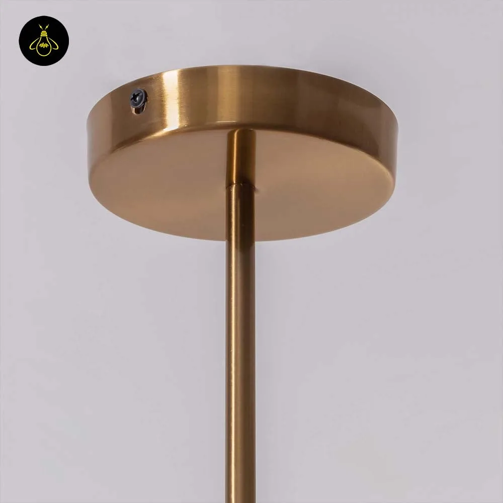 Linear Brass Chandelier – 8-Light Clear Glass, 60 cm 9 8 x E27 linear brass chandelier for dining rooms