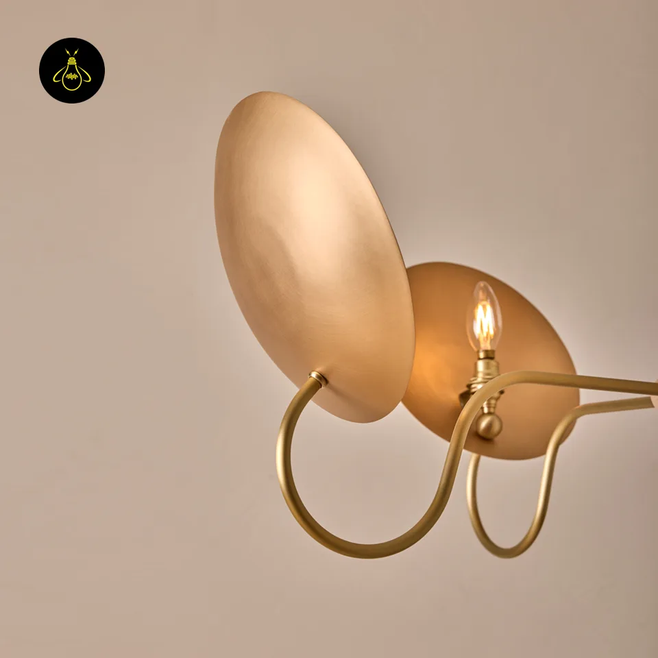 Wood and Brass Chandelier – Arlo 4-Light Bronze Reflectors 11 Wood and brass chandelier styled for a living room and dining room