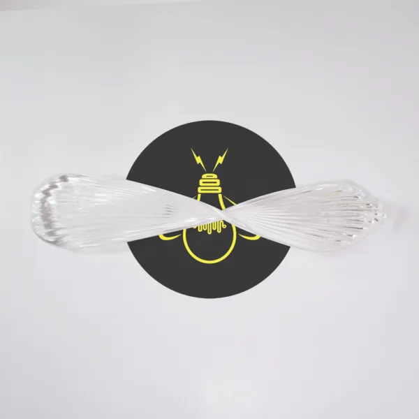 200x40mm clear borosilicate glass infinity leaf for chandeliers, close-up