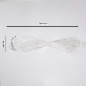 Borosilicate Glass Infinity Leaf – 200x40mm Clear | Chandelier Part | 100 pieces per box