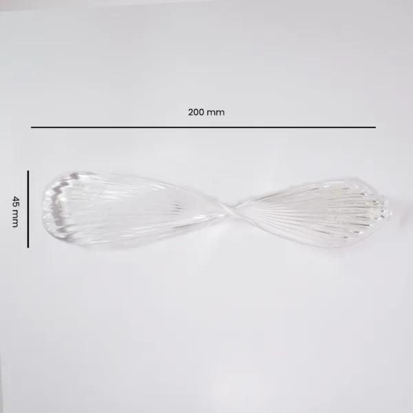 Clear 200mm borosilicate infinity glass leaf chandelier component