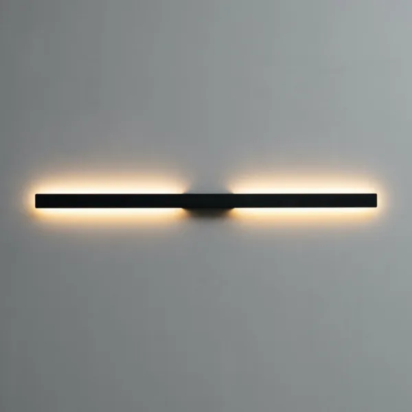 Slim LED Wall Light – 60 cm Matte Black Linear Bar — 3D preview
