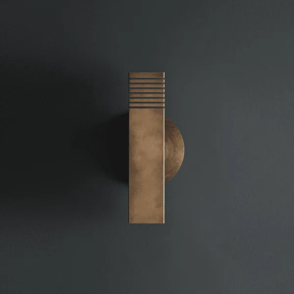 Up and Down Wall Light – Brass-Finish Steel on Walnut Wood, 26.7 cm — 3D preview