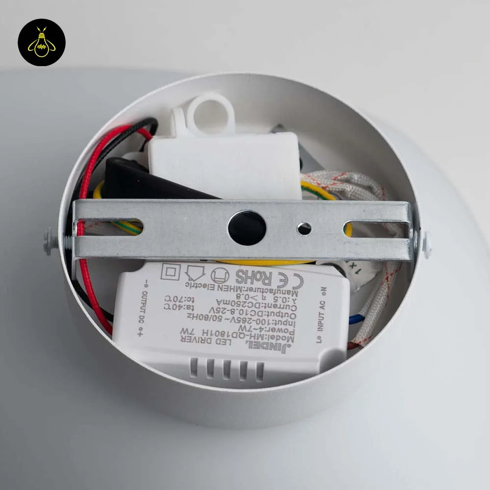 White Opaline Wall Light – Veglia 25 cm Glass Disc 8 Side detail of the white opaline wall light showing the glass disc and white metal backplate – Jagmag Lights