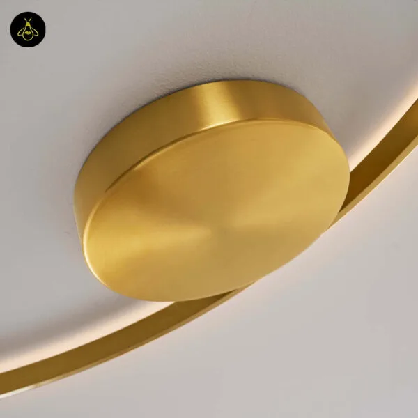 Warm white 3000K brass LED ring in a bedroom