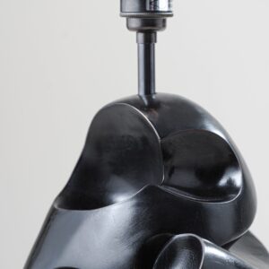 Asymmetrical table lamp lampholder detail in dark bronze finish