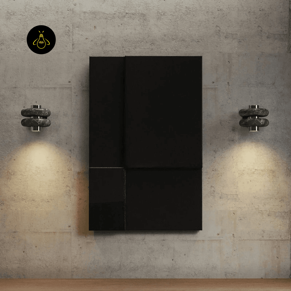 Green Marble Wall Light – Compact 16 cm Twin-Band | Verde Duo 5 Green marble wall light side angle showing the twin-band form and wall projection